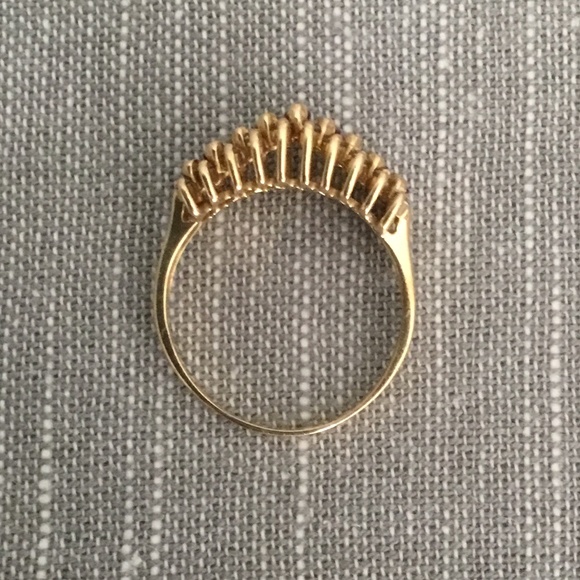 10 KT Ruby Diamond Yellow Gold Ruby Diamond Wedding Anniversary Ring Size 8.5 - Picture 4 of 4